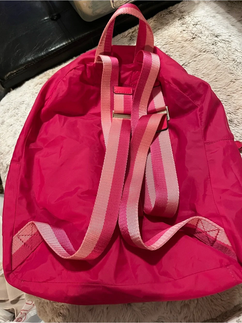 kate spade Bright Magenta Packable Nylon Backpack with Front Pocket